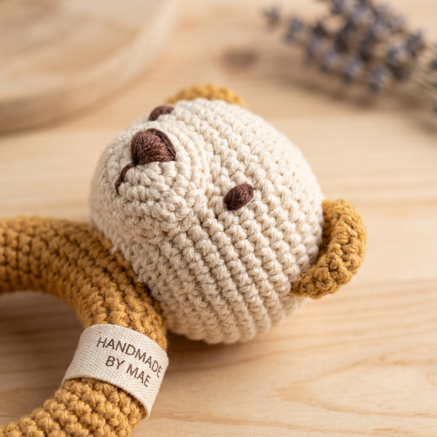 Teddy Bear Crochet Rattle Pattern – Baby Teether Ring Toy PDF