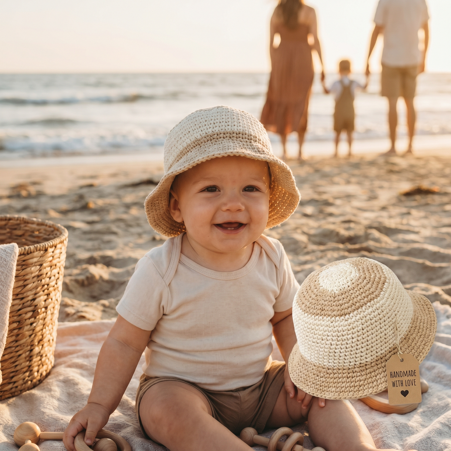 Neutral Crochet Sun Hat Pattern – Classic Wide Brim Summer Hat PDF