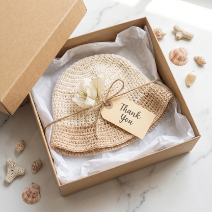 Neutral Crochet Sun Hat Pattern – Classic Wide Brim Summer Hat PDF