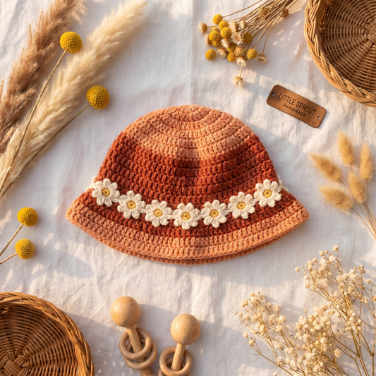 Daisy Crochet Bucket Hat Pattern – Boho Floral Summer Sun Hat PDF