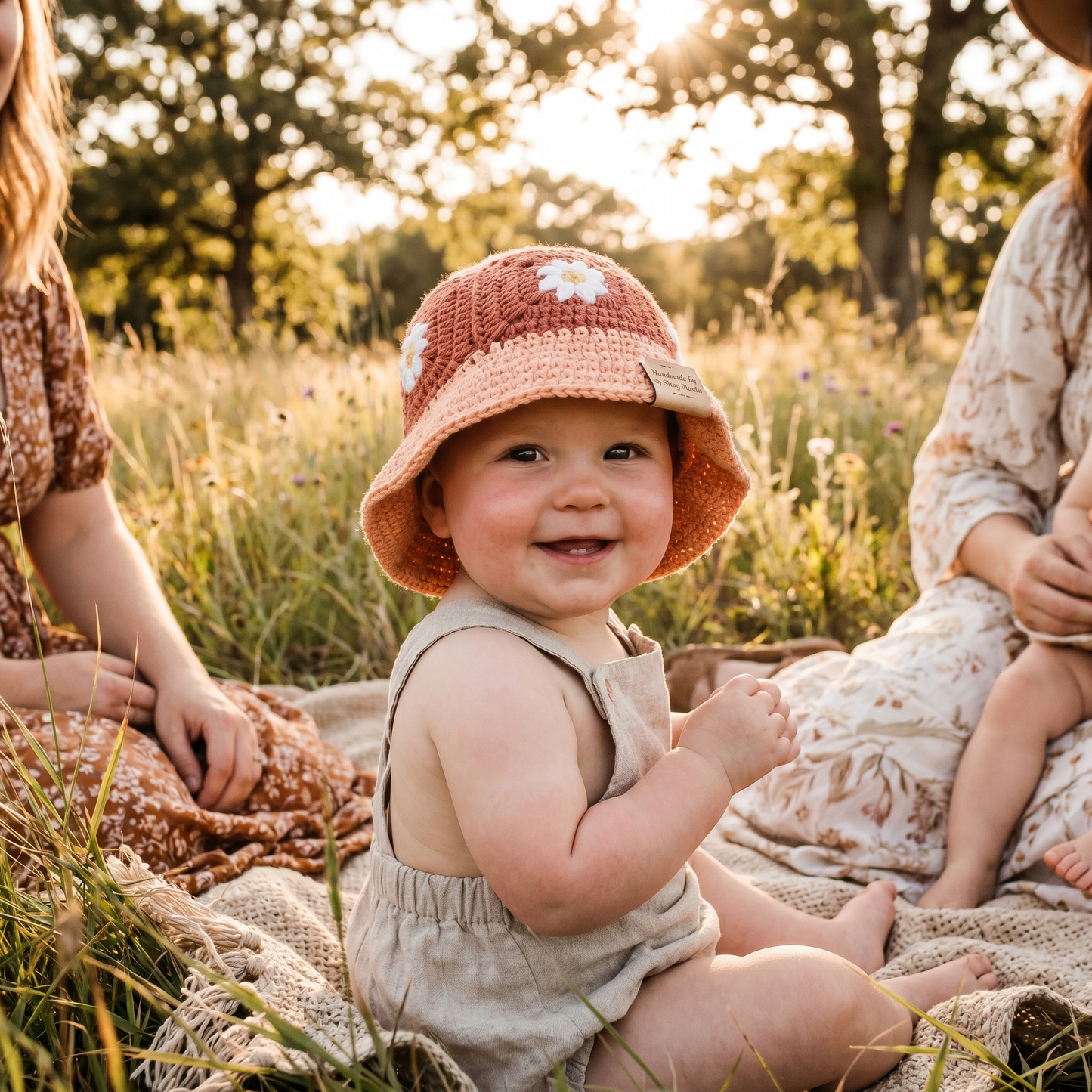Daisy Crochet Bucket Hat Pattern – Boho Floral Summer Sun Hat PDF