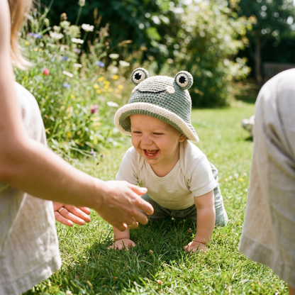 Frog Bucket Hat Crochet Pattern – Cute Baby Animal Sun Hat PDF