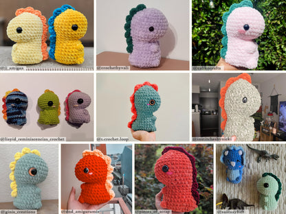 Dino Friends No-Sew Amigurumi Crochet 4 Patterns Bundle US Terms PDF