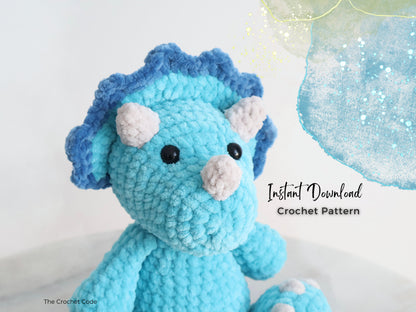 2 in 1 Dinosaur Crochet Pattern Bundle, Amigurumi Dinosaur Pattern, Dino Stuffed Animals, Stegosaurus and Triceratops, Instant Download PDF