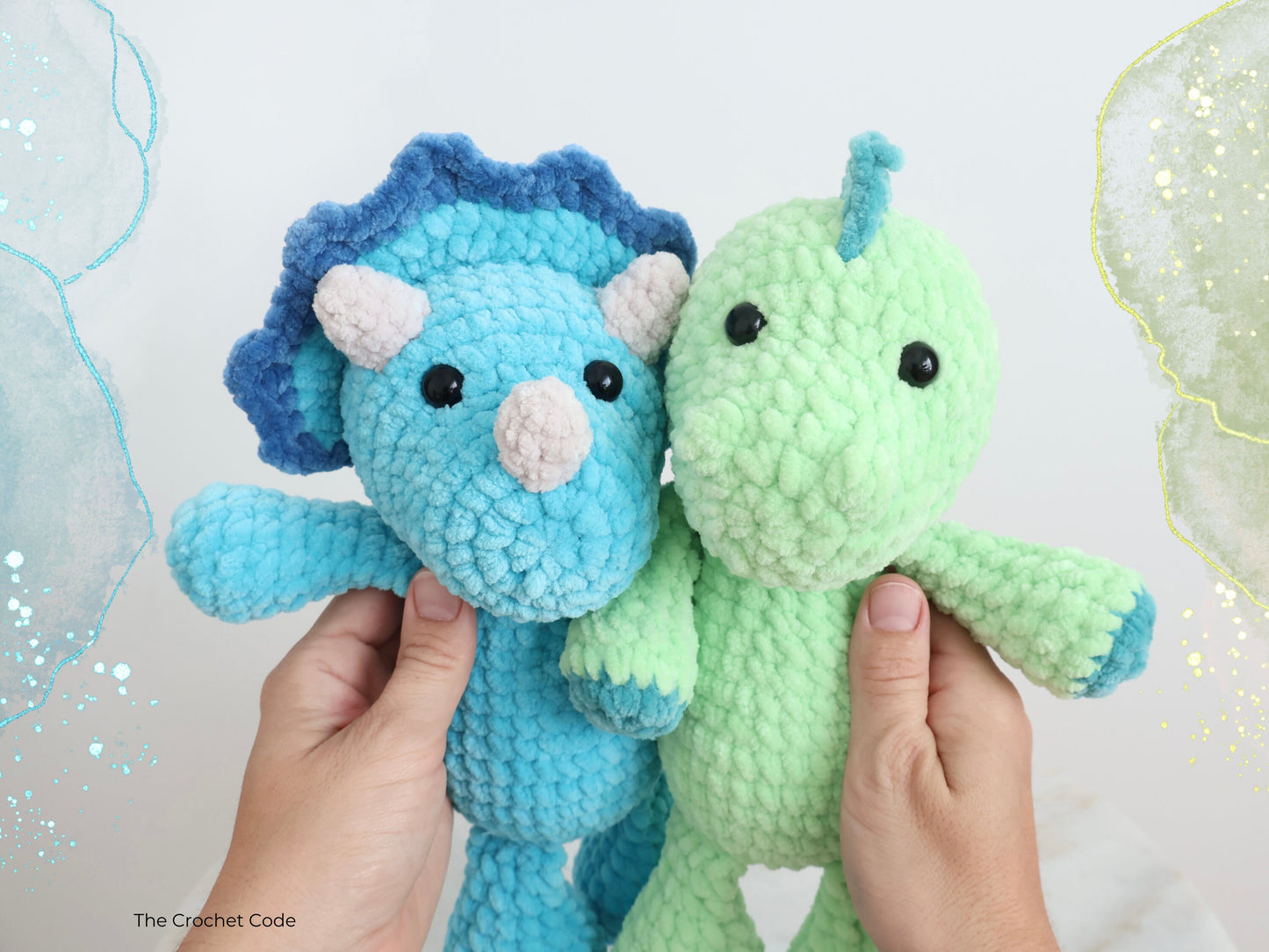 2 in 1 Dinosaur Crochet Pattern Bundle, Amigurumi Dinosaur Pattern, Dino Stuffed Animals, Stegosaurus and Triceratops, Instant Download PDF