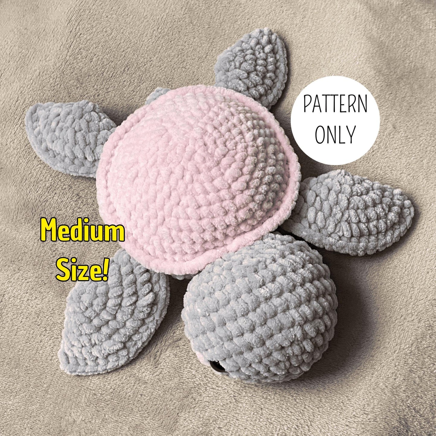 Crochet Turtle Pattern Amigurumi PDF Download Stuffed Baby Animal Plushie Easy Beginner Friendly