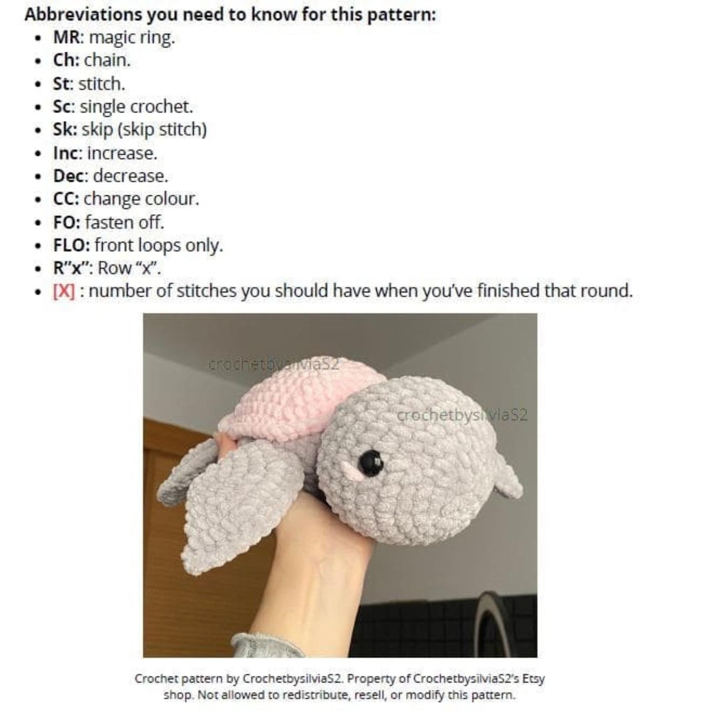 Crochet Turtle Pattern Amigurumi PDF Download Stuffed Baby Animal Plushie Easy Beginner Friendly