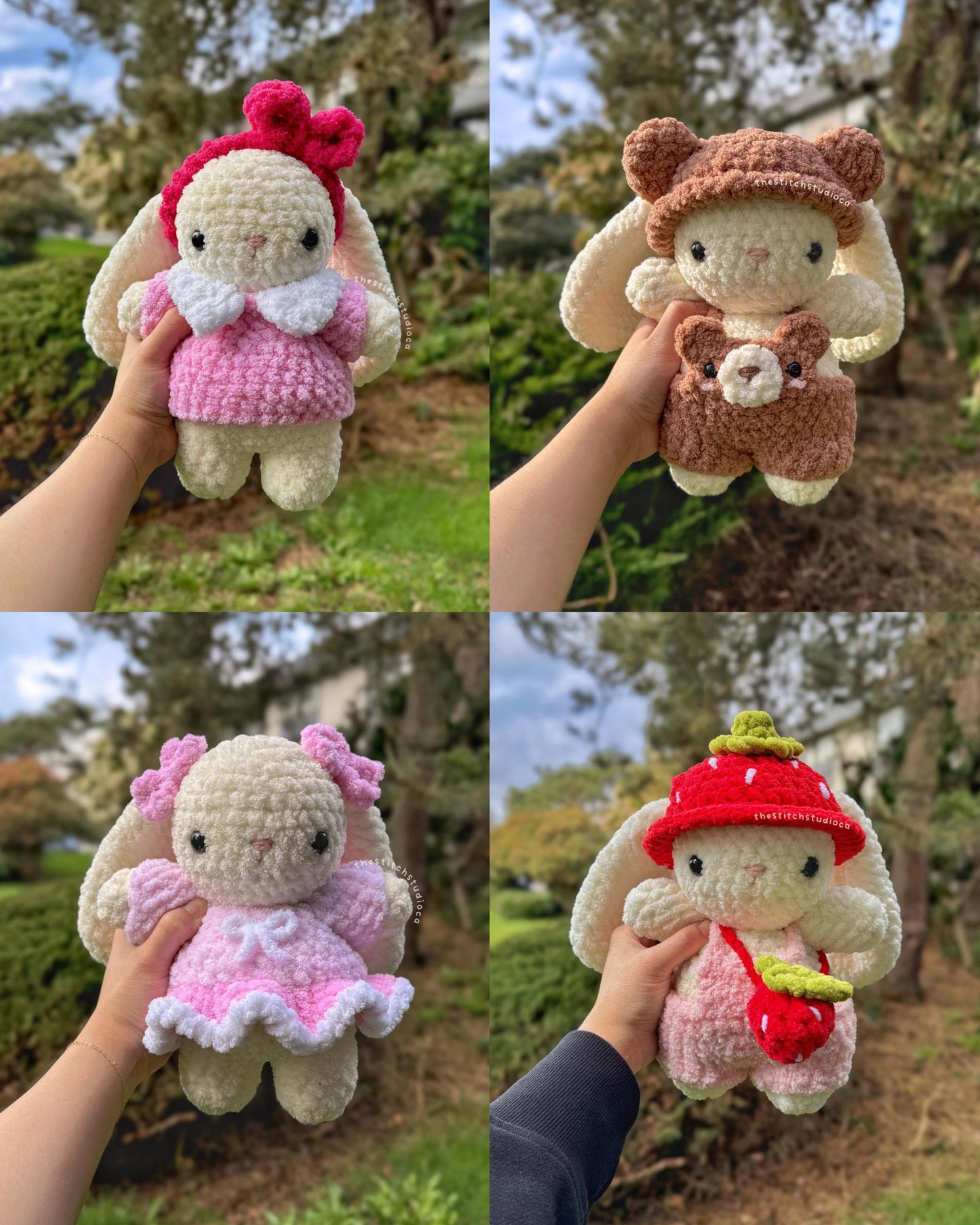 15 in 1 Baby Plushies in Interchangeable Clothing Crochet Pattern Bundle | Bunny, Bear, Frog, Duck