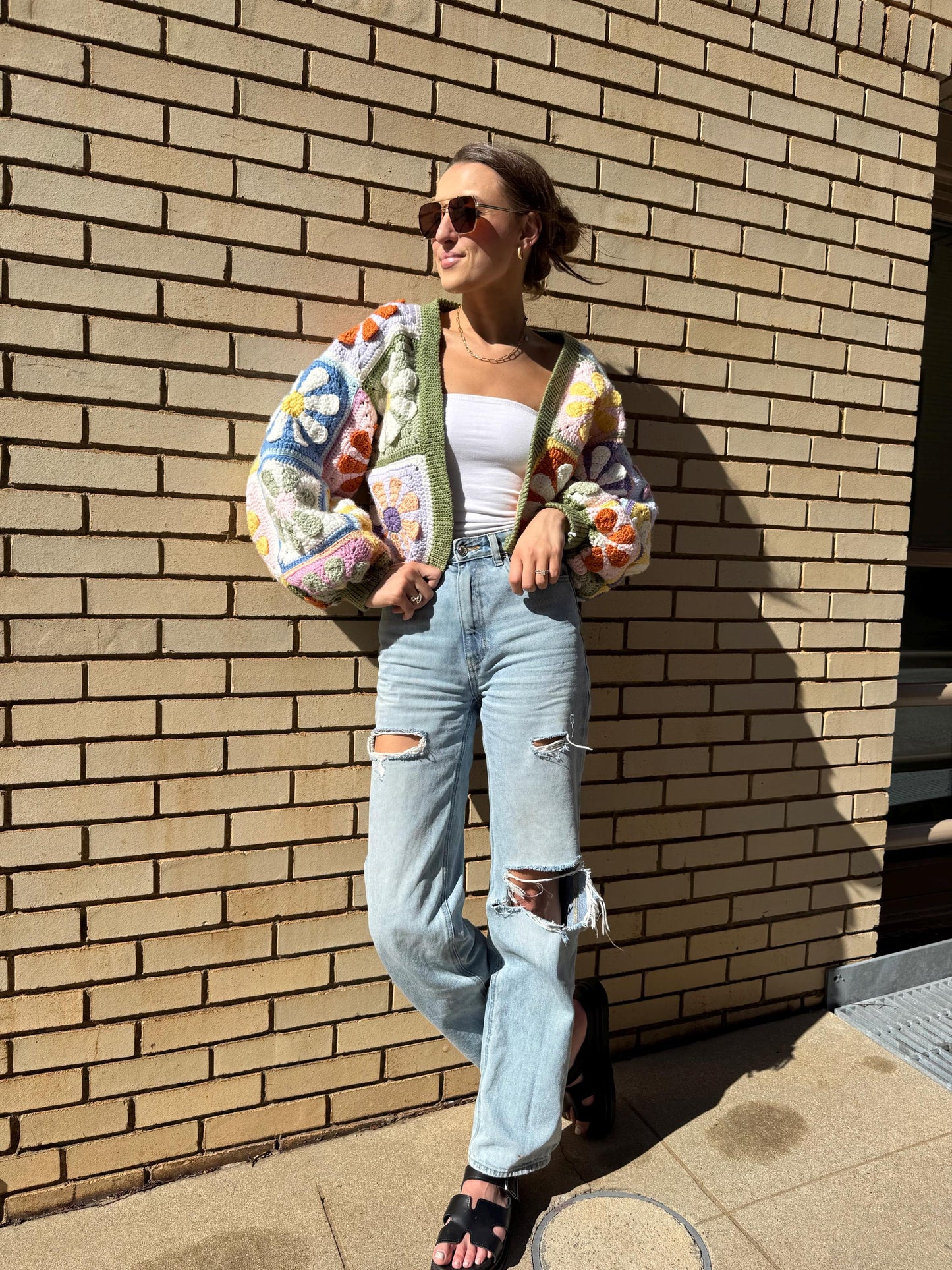 Mystery Retro Daisy Granny Square Cardigan Crochet Pattern | PDF Crochet Pattern – English Only