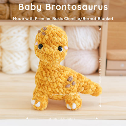 Bundle 3 in 1 No Sew Dinosaur Amigurumi Brontosaurus, T-Rex & Low Sew Triceratops Crochet Pattern