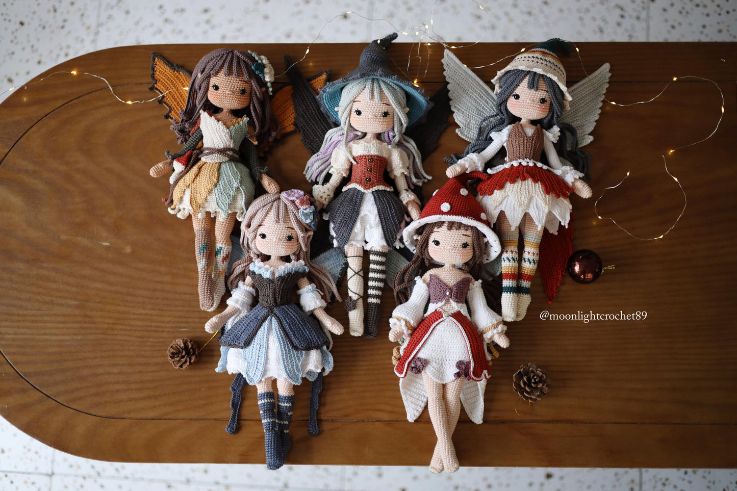 5-in-1 Fairy Crochet Doll Pattern Bundle, Amigurumi Doll PDF, Seasonal Fairies Collection, Multi-language with English Instant Download.
