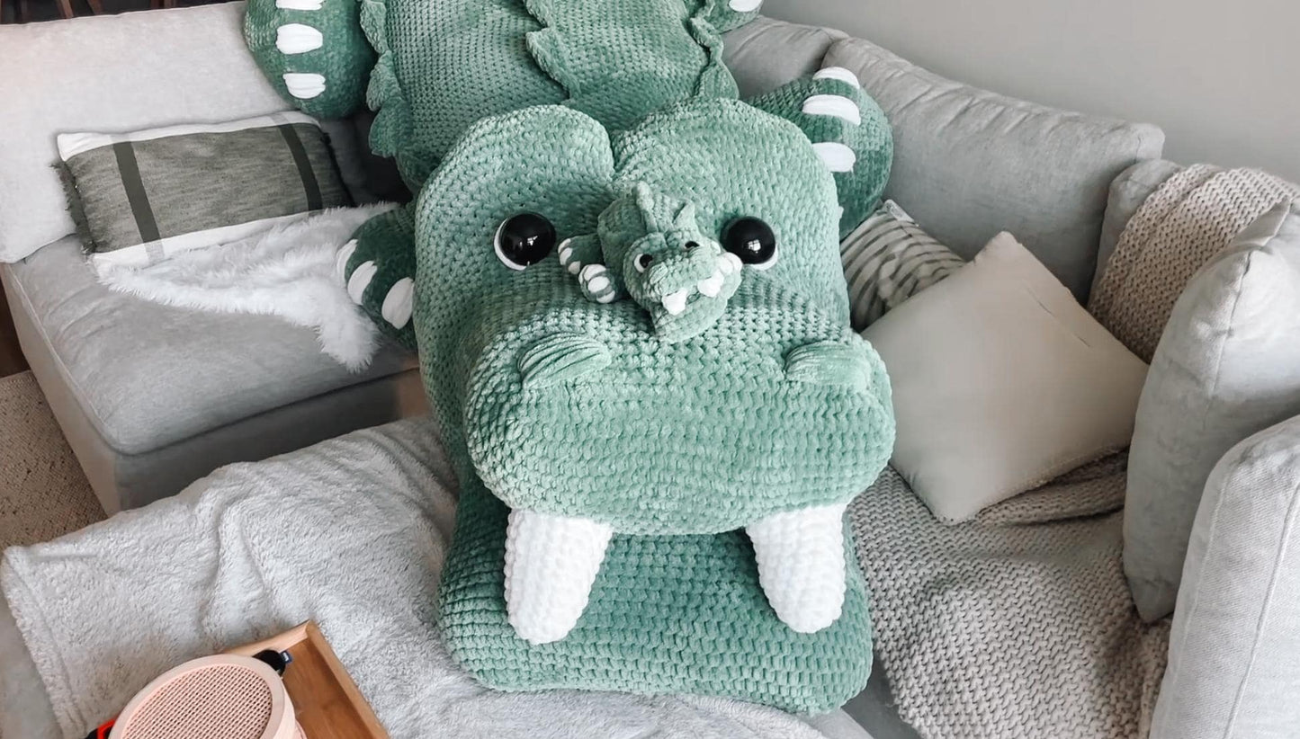 LOW SEW Massive Crocodile Crochet Pattern Alligator Amigurumi Pattern DIY Crochet Tutorial Croc Crochet Animal Patterns Amigurumi Pattern