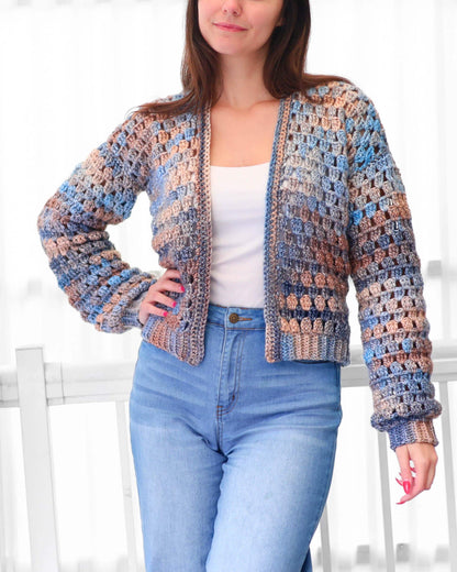 Crochet pattern- ELOISE Crochet Cardigan pattern PDF- Women crochet gift handmade - 3 panels Crochet pullover- Easy Granny sweater-XS-3XL