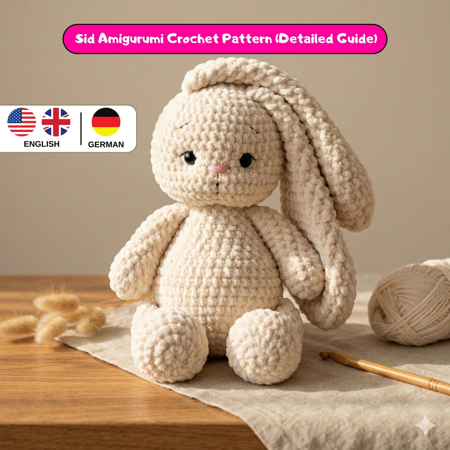 Crochet Pattern Bunny PDF, Amigurumi Bunny Pattern Toys, Rabbit crochet pattern for Beginners, Easter Bunny Crochet, Crochet Rabbit Pattern
