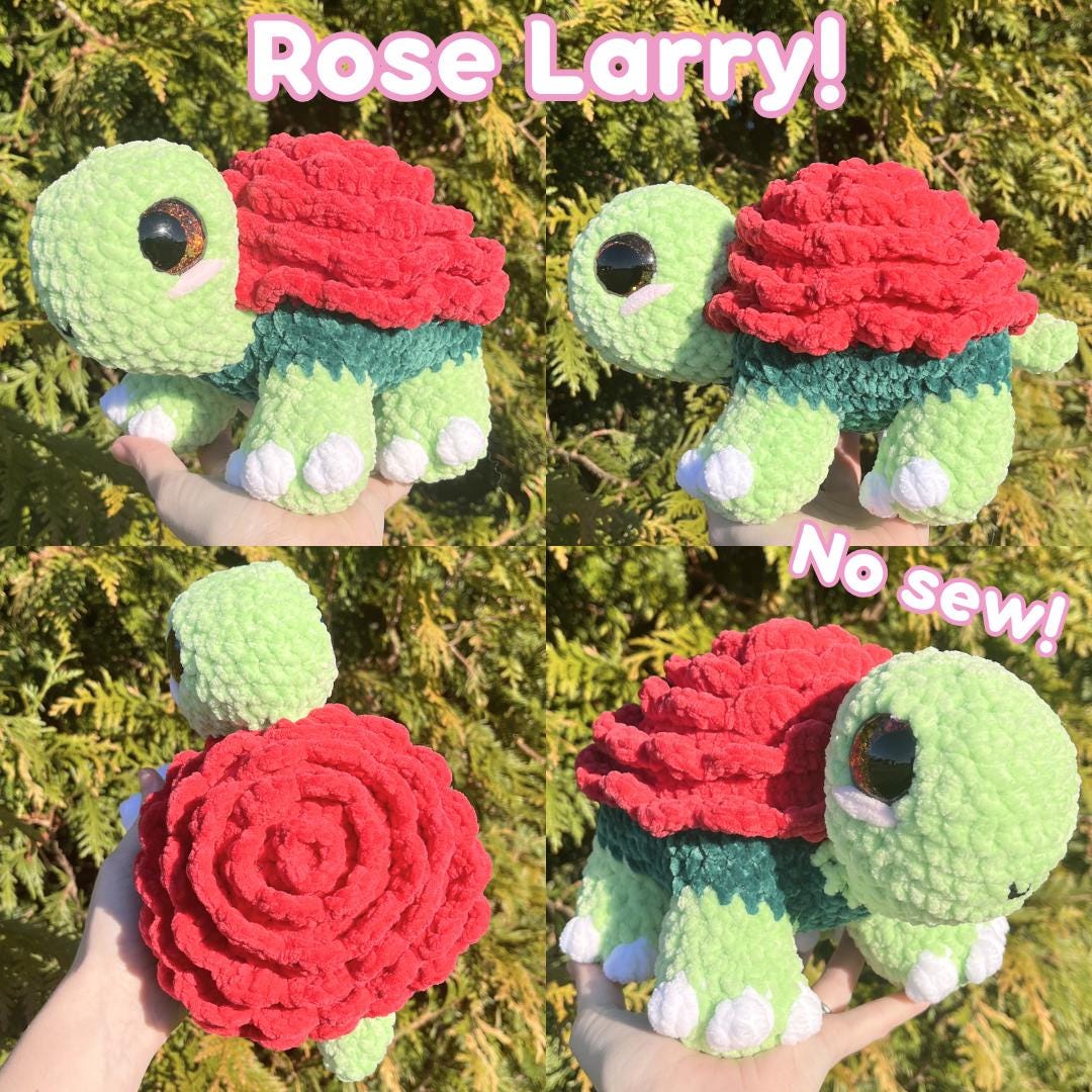 10-in-1 Larry the Land Turtle Crochet Pattern Bundle: Food & Flower Mod Pack PDF Digital Download