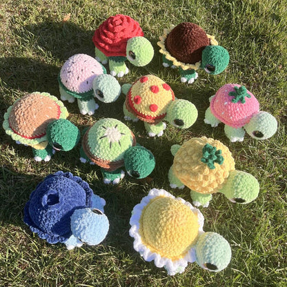 10-in-1 Larry the Land Turtle Crochet Pattern Bundle: Food & Flower Mod Pack PDF Digital Download