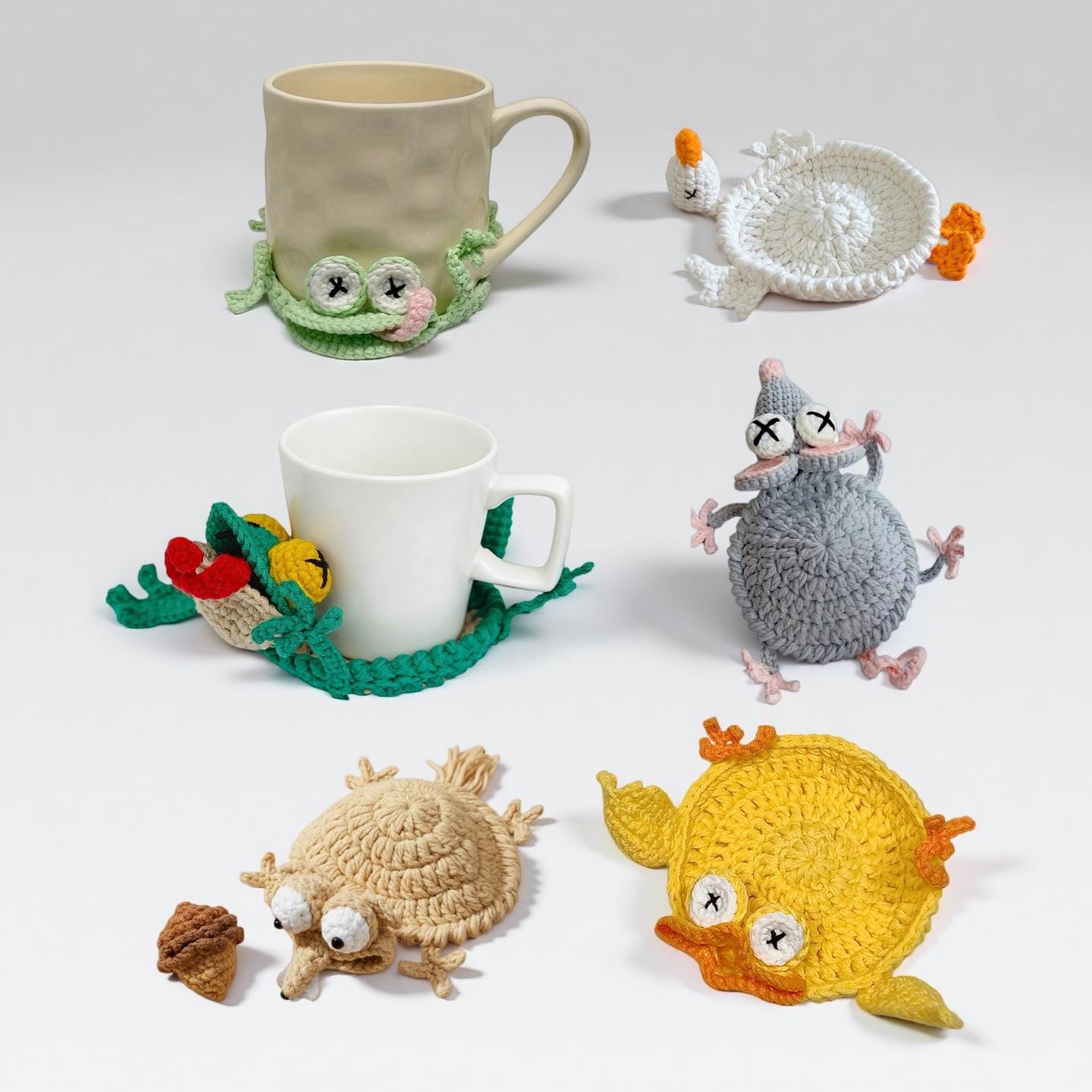 20-in-1 Animal Crochet Coaster Patterns, Mug Hugger Bundle, animals cup holder (PDF + VIDEO TUTORIAL)