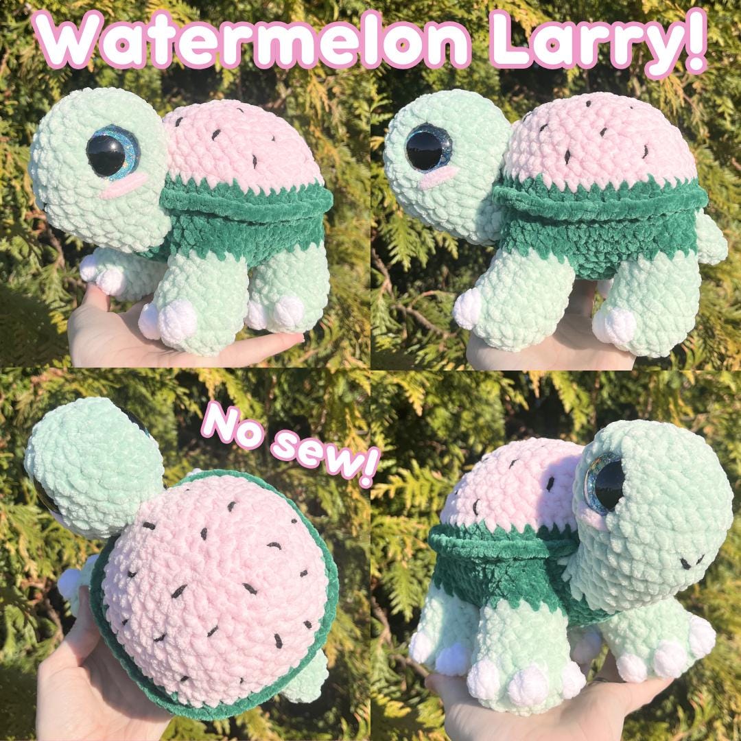 10-in-1 Larry the Land Turtle Crochet Pattern Bundle: Food & Flower Mod Pack PDF Digital Download