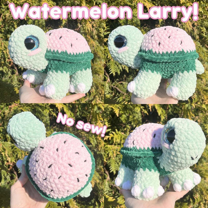 10-in-1 Larry the Land Turtle Crochet Pattern Bundle: Food & Flower Mod Pack PDF Digital Download