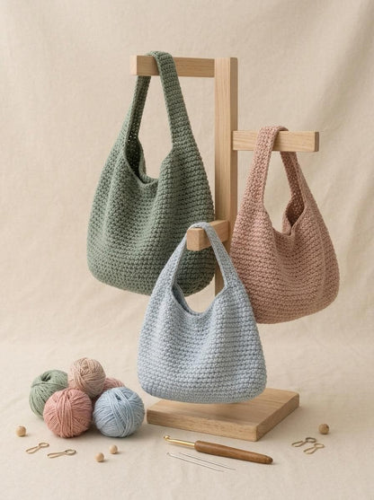 Crochet Hobo Bag Pattern, Slouchy Tote, Beginner Tutorial (PDF Download)
