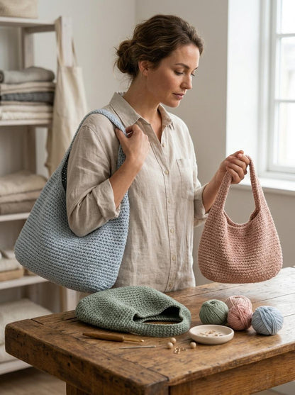 Crochet Hobo Bag Pattern, Slouchy Tote, Beginner Tutorial (PDF Download)