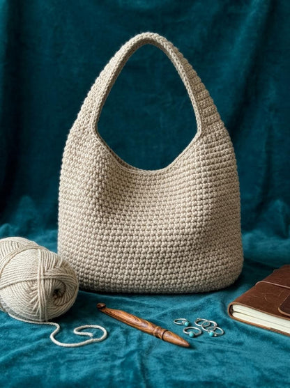 Crochet Hobo Bag Pattern, Slouchy Tote, Beginner Tutorial (PDF Download)